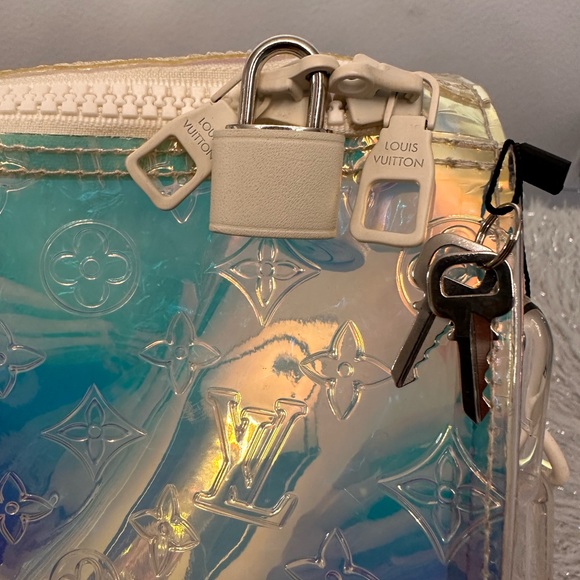 Louis VuittonxVirgil Abloh Monogram PVC Prism Iridescent Keepall Bandouliére 50 - Picture 3 of 6
